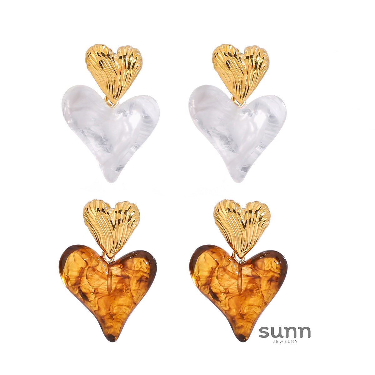 Shawna Sculptural Heart Earrings [6YO7C4R5]