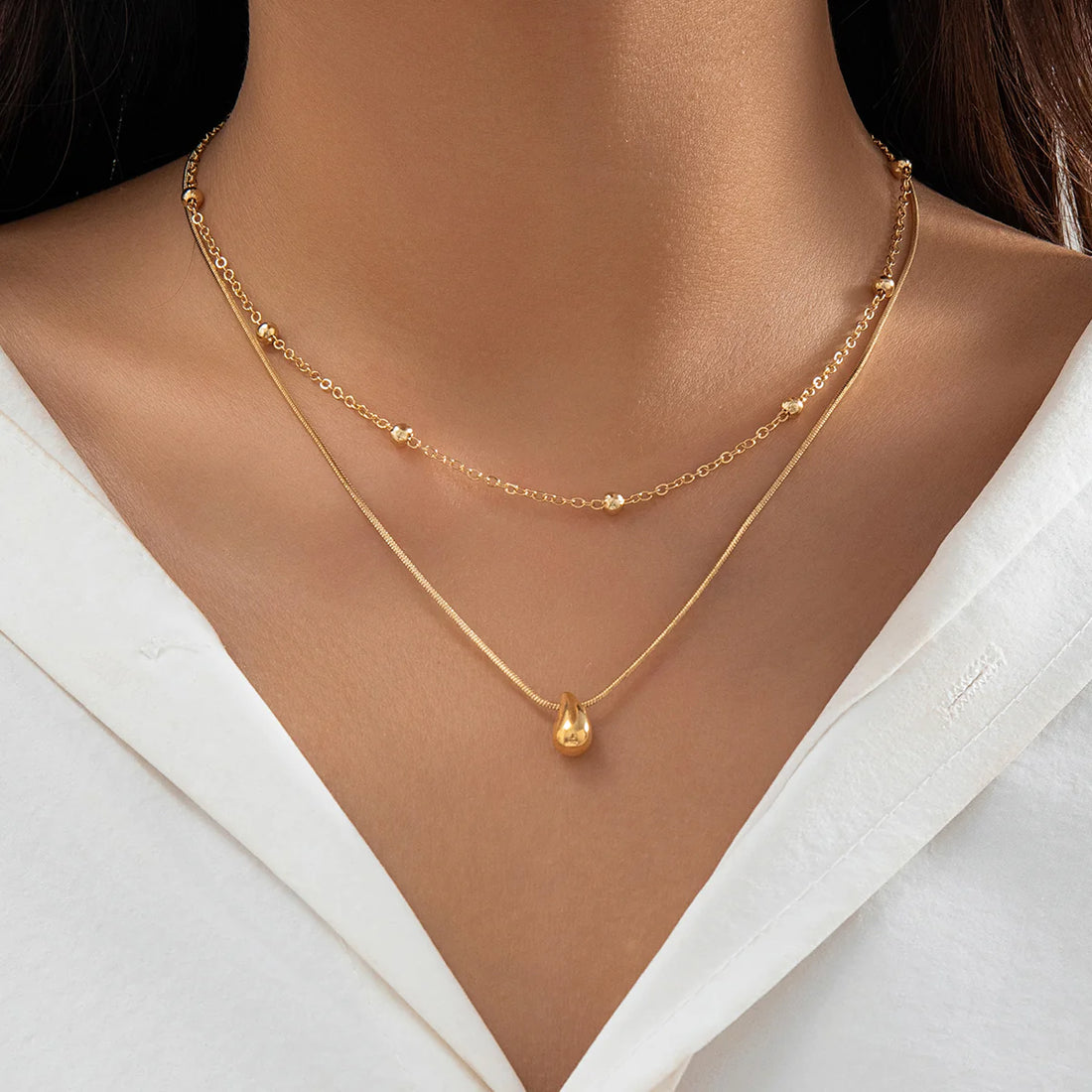 Shayla Layered Snake Chain Necklace Set