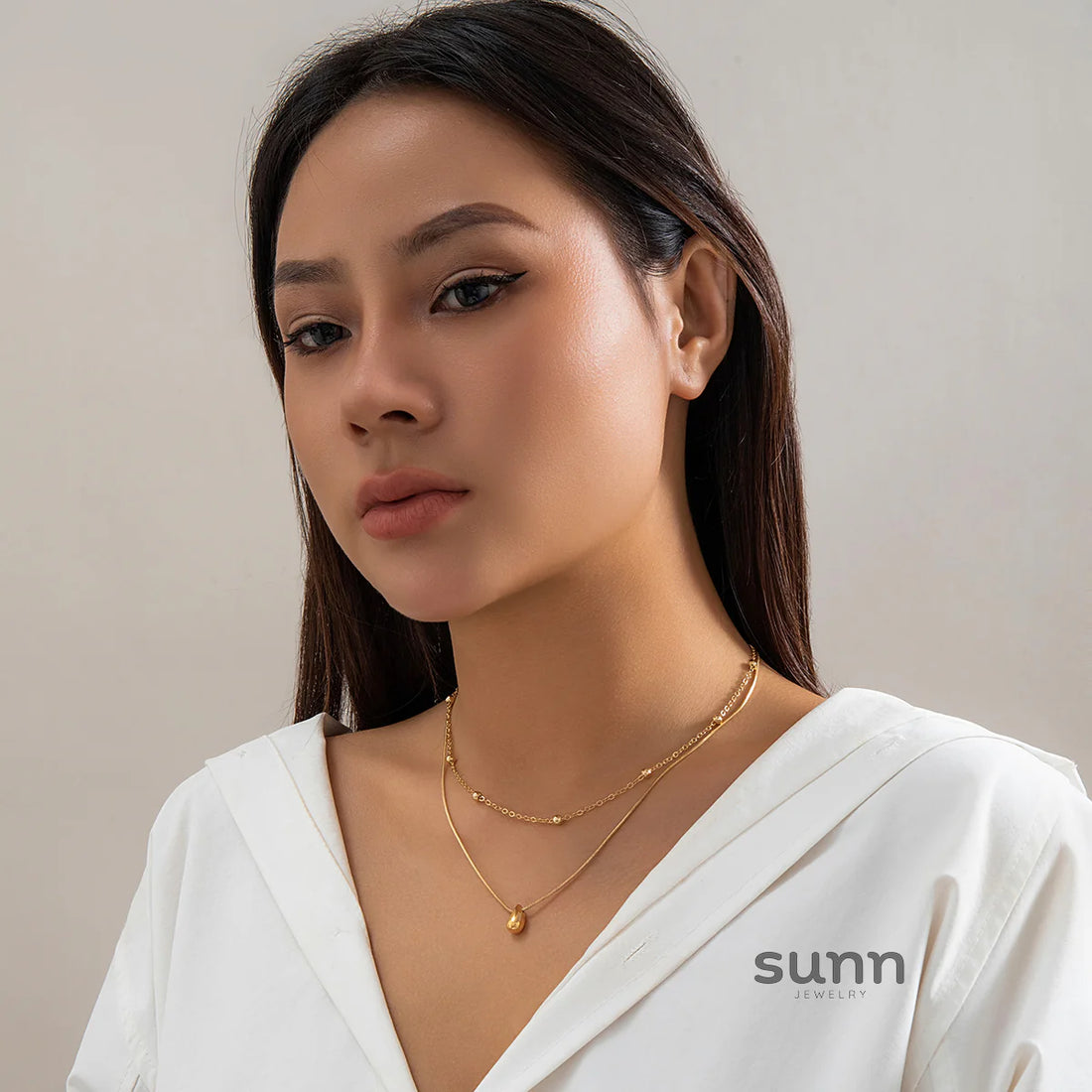 Shayla Layered Snake Chain Necklace Set