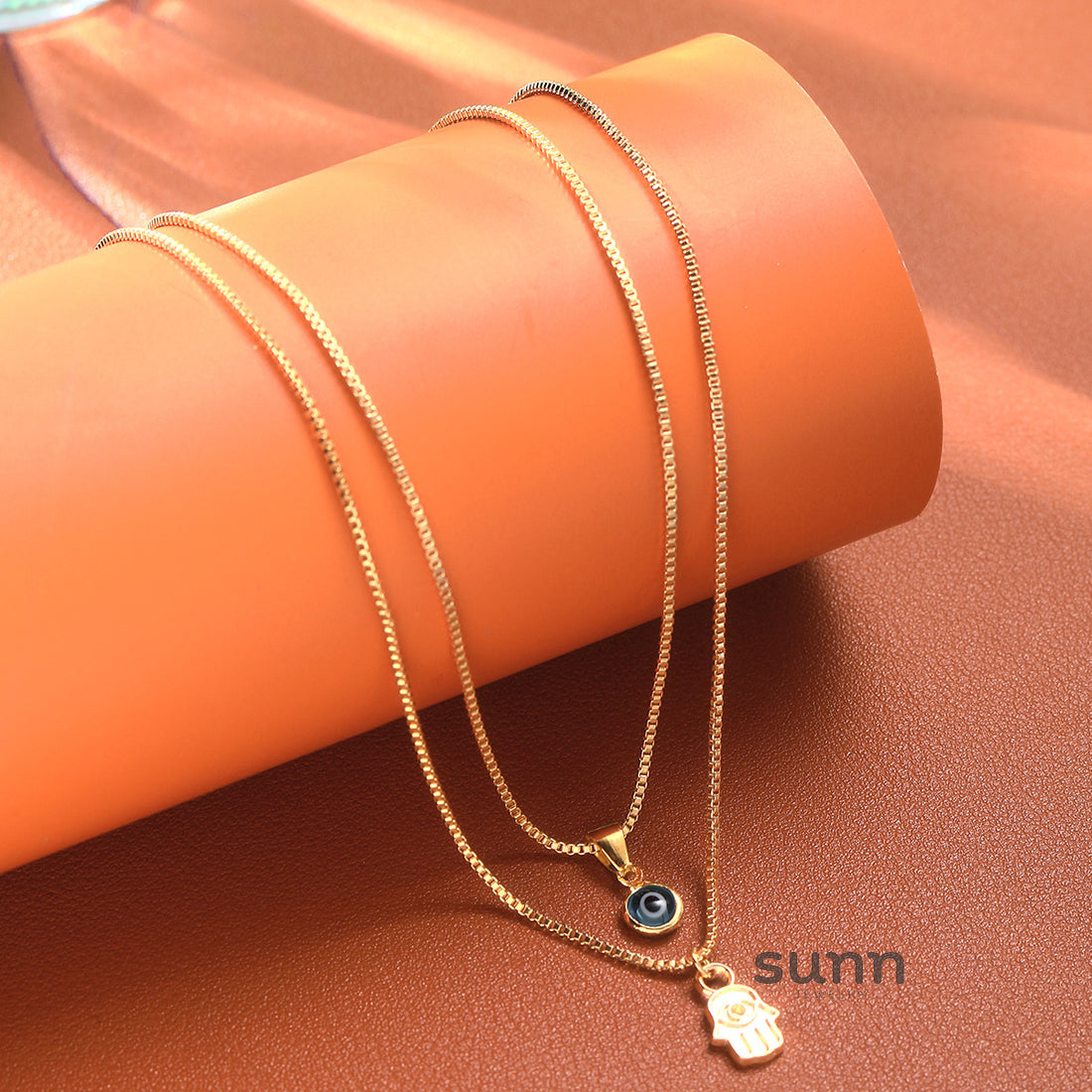 Shaylynn Evil Eye Palm Necklace Set [JFWGYSI9]