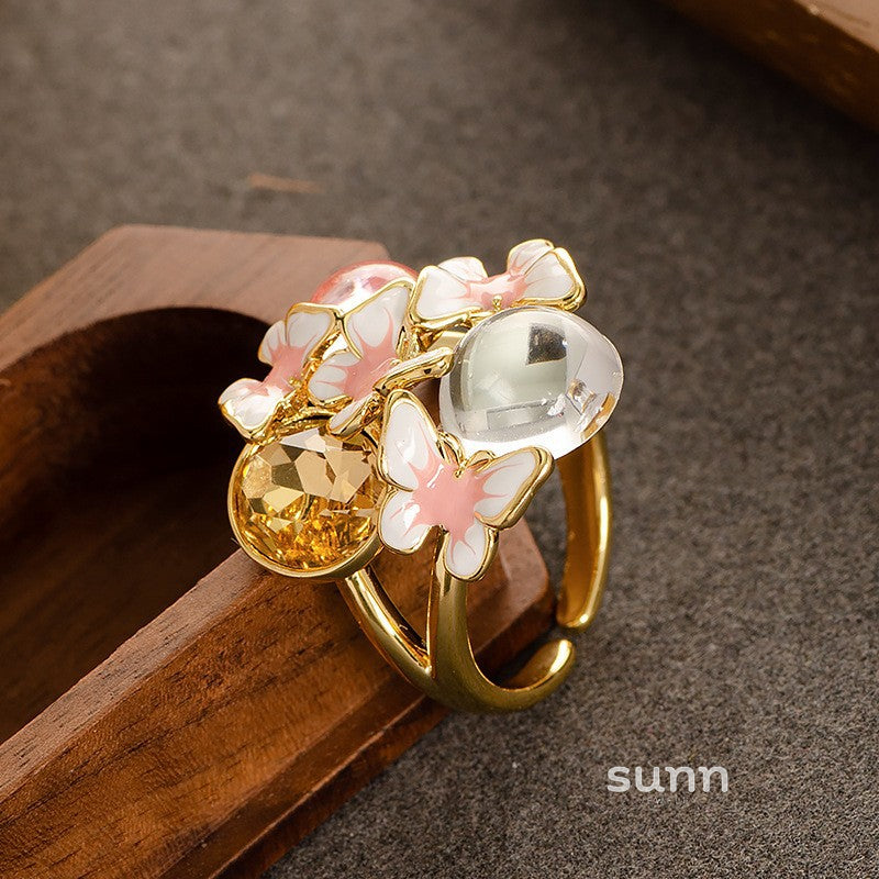 Sherlyn Floral Zircon Open Ring [E95B66A7]