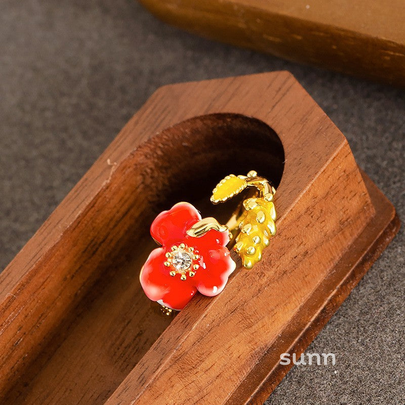 Sherlyn Floral Zircon Open Ring [EYTSVKDJ]