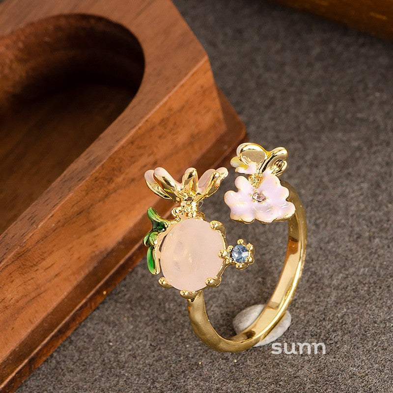 Sherlyn Floral Zircon Open Ring [GV8Z0E69]