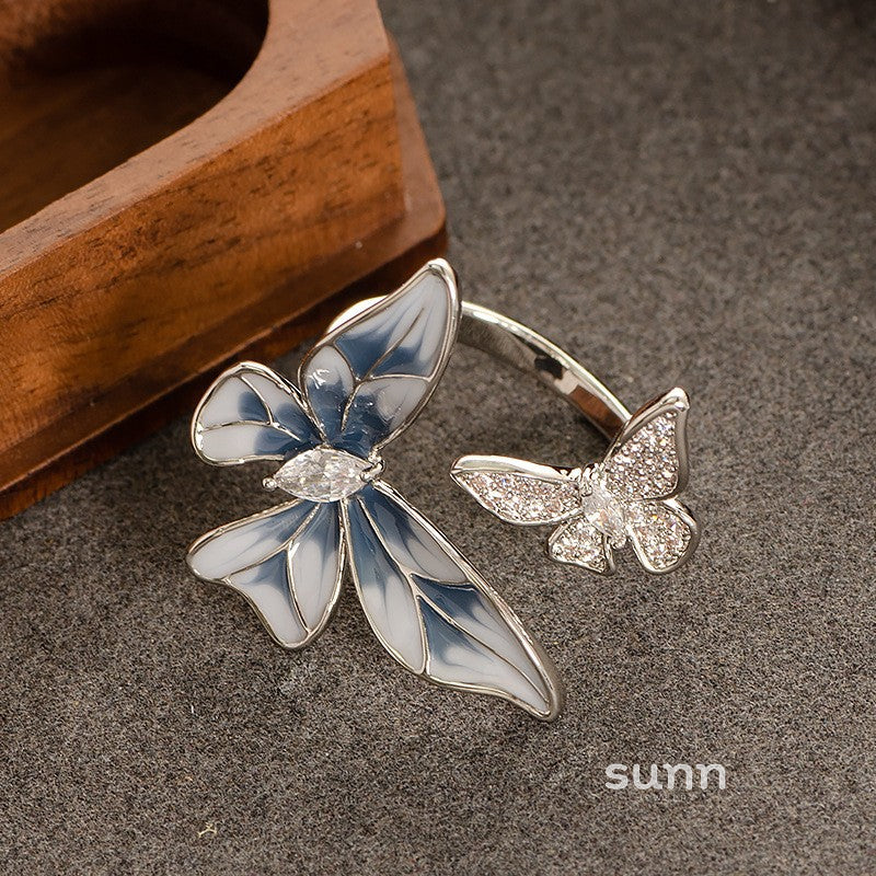 Sherlyn Floral Zircon Open Ring [2KET8X1F]