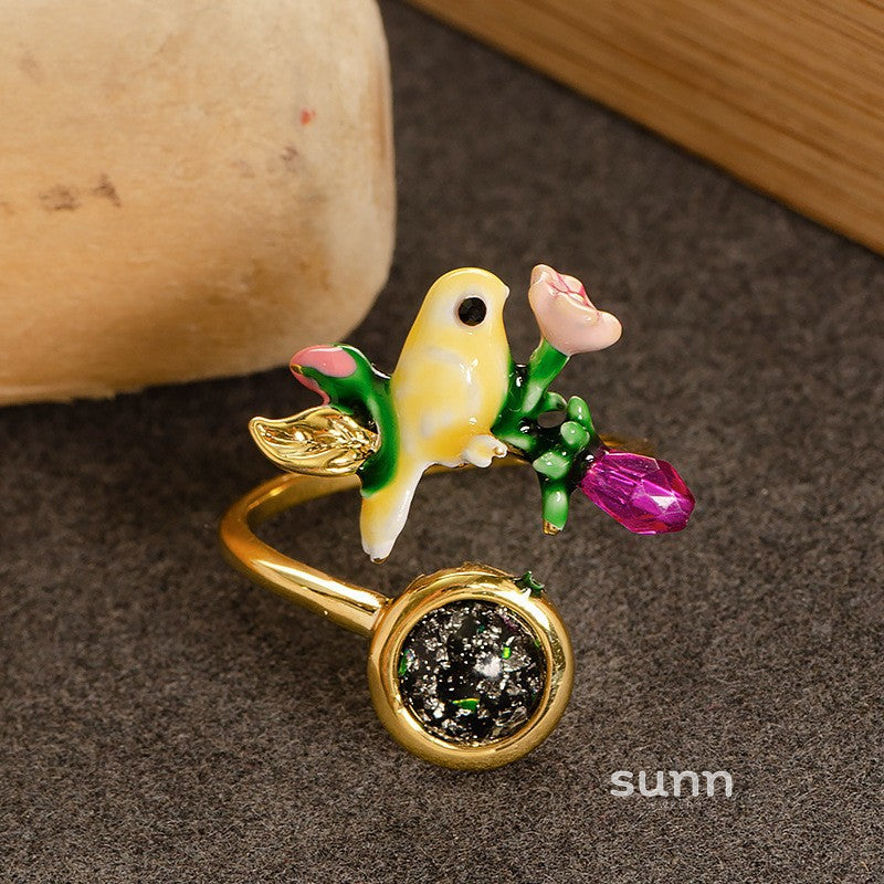 Sherlyn Floral Zircon Open Ring [6KXVZWUY]