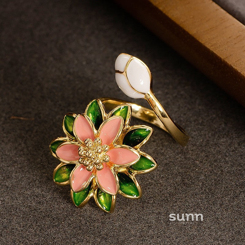 Sherlyn Floral Zircon Open Ring [T5INDIE7]