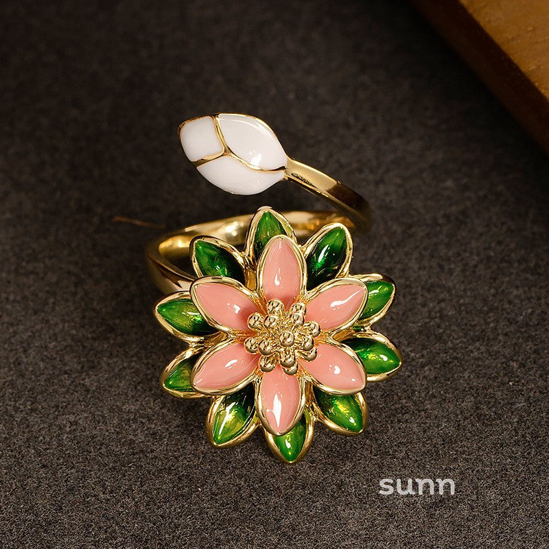 Sherlyn Floral Zircon Open Ring [F94QQIH0]
