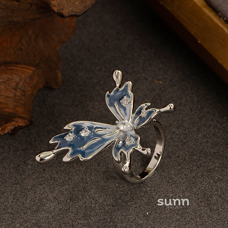 Sherlyn Floral Zircon Open Ring [A53SMQ7G]