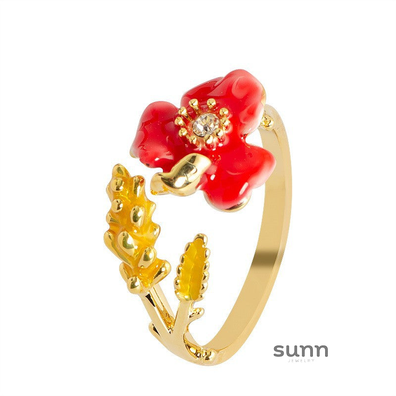 Sherlyn Floral Zircon Open Ring [J8XQTXMD]