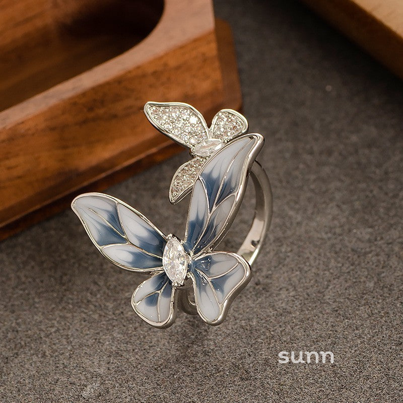 Sherlyn Floral Zircon Open Ring [OGN7MZV4]