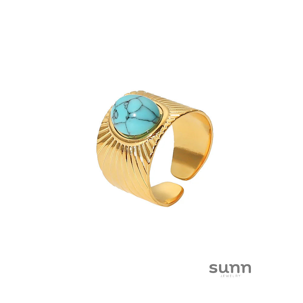 Sherry Gold Turquoise Open Ring