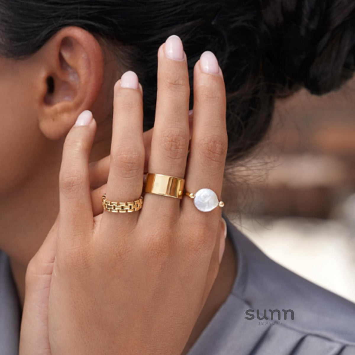 Shianne Pearl U-Shape Ring [53VOQX30]