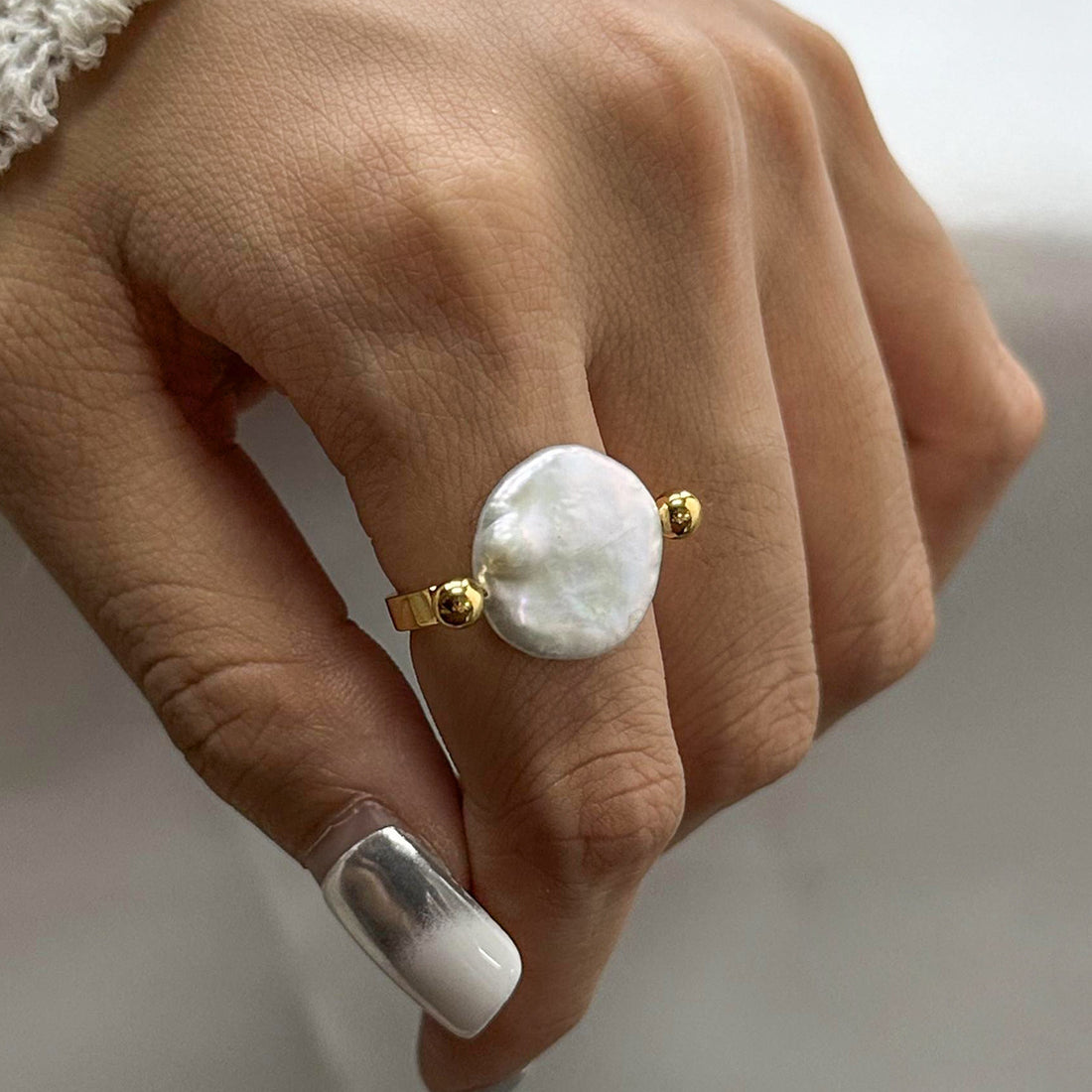 Shianne Pearl U-Shape Ring [62W36K6Y]