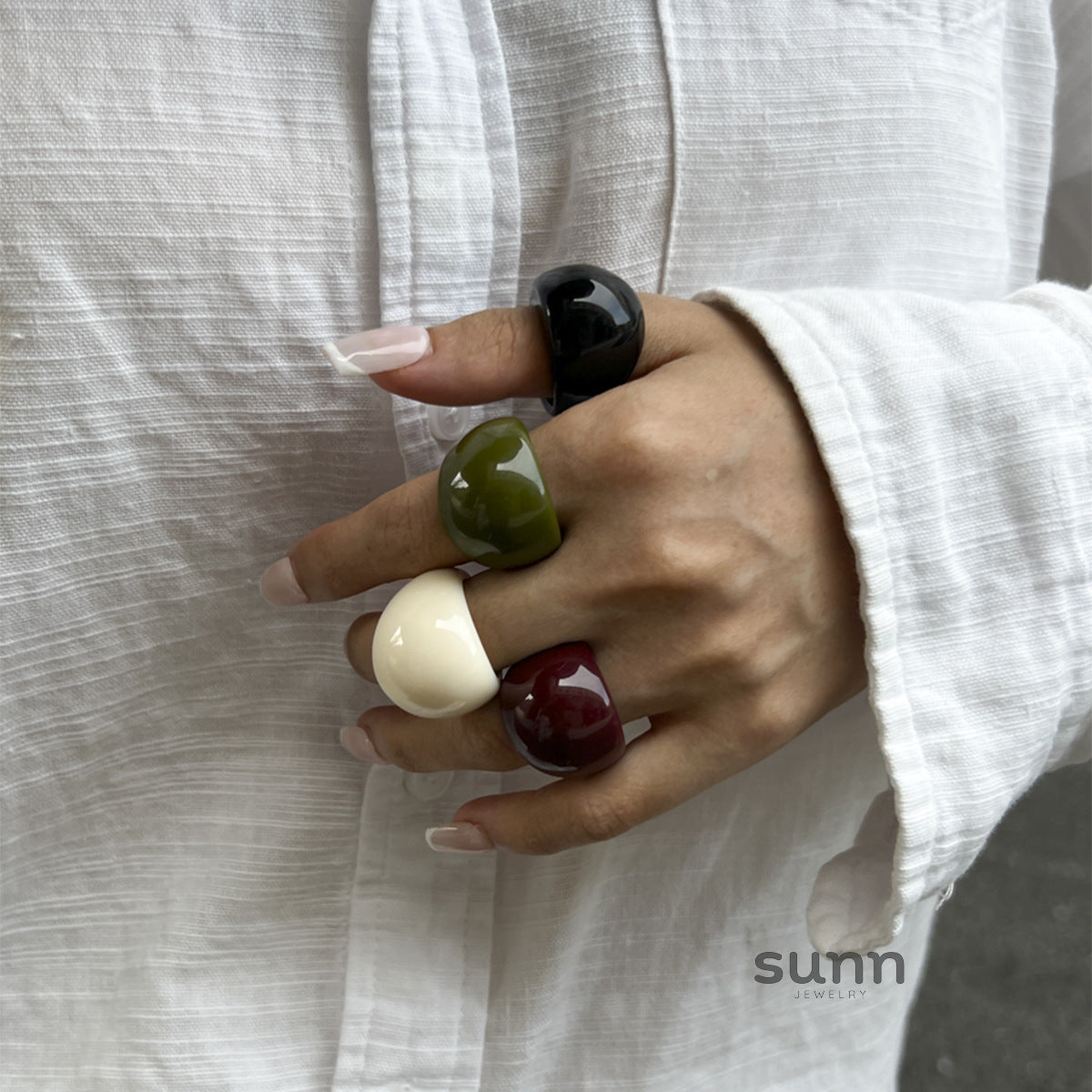 Shiloh Chunky Resin Ring [0XKCQMIW]