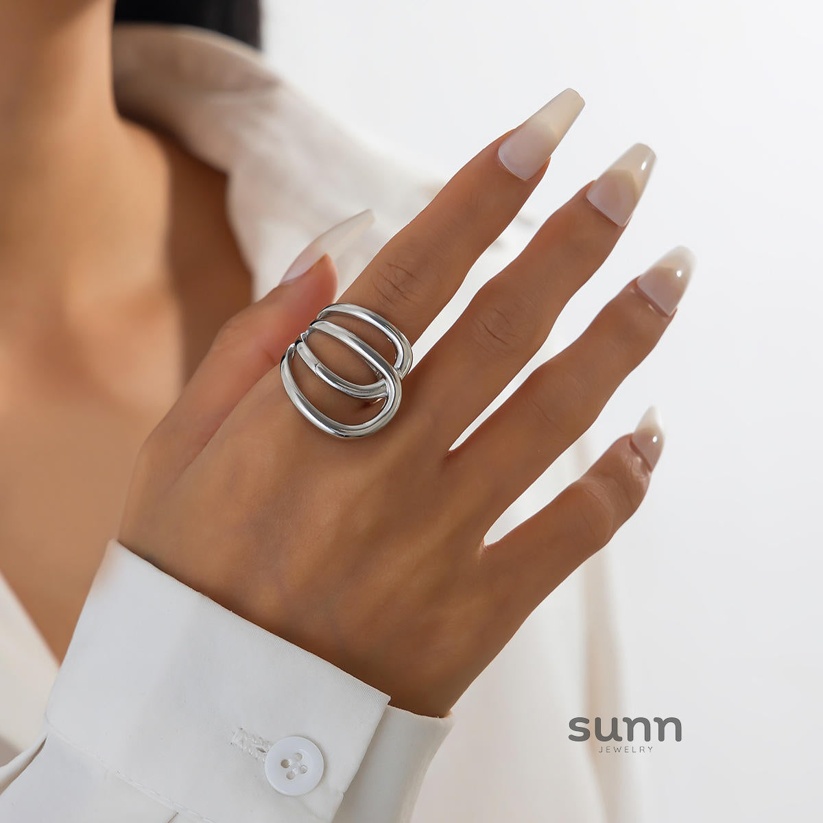 Shivani Double Ring Jewelry [9Q3KWK4A]