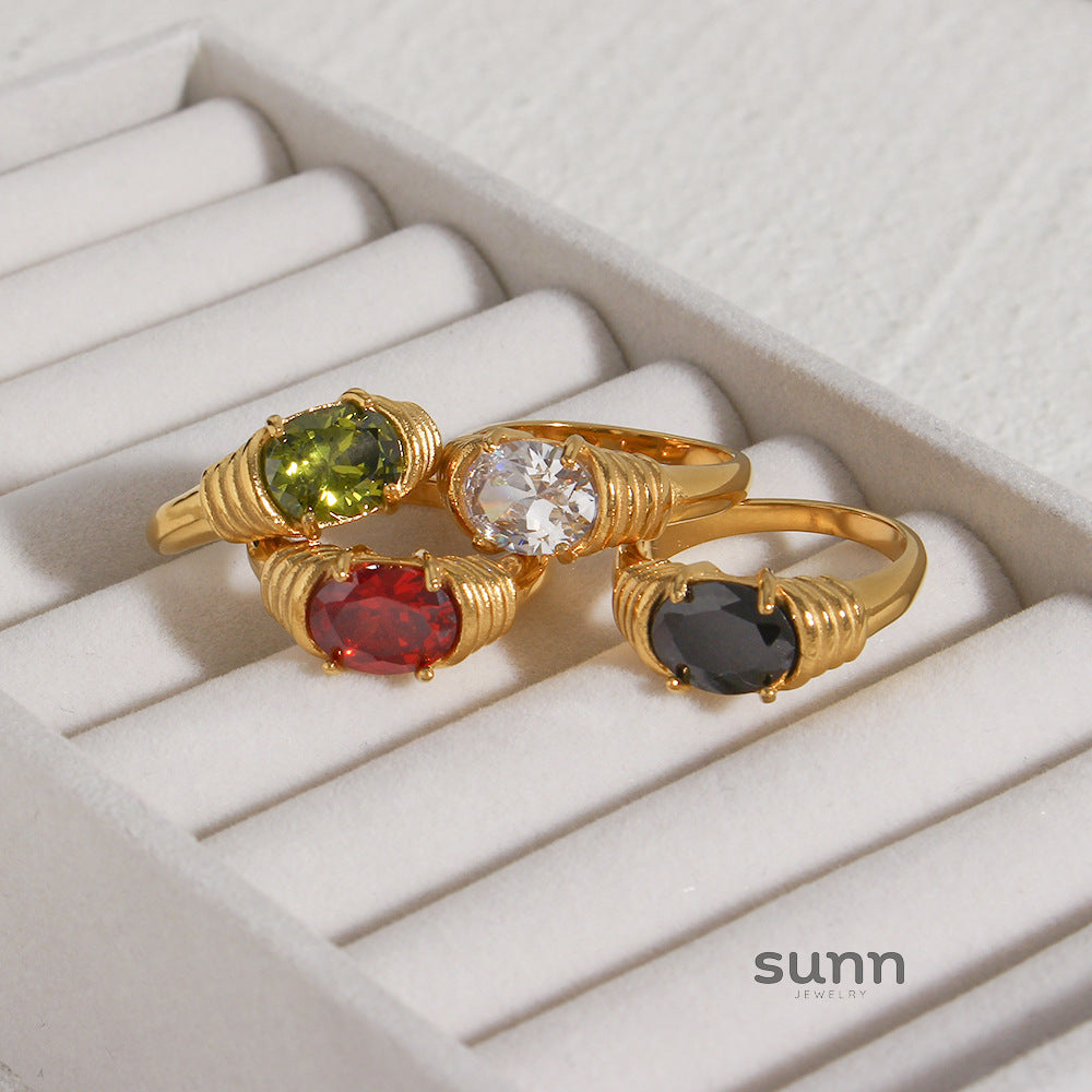Shoshana Oval Zircon Ring [PGY2AWG9]