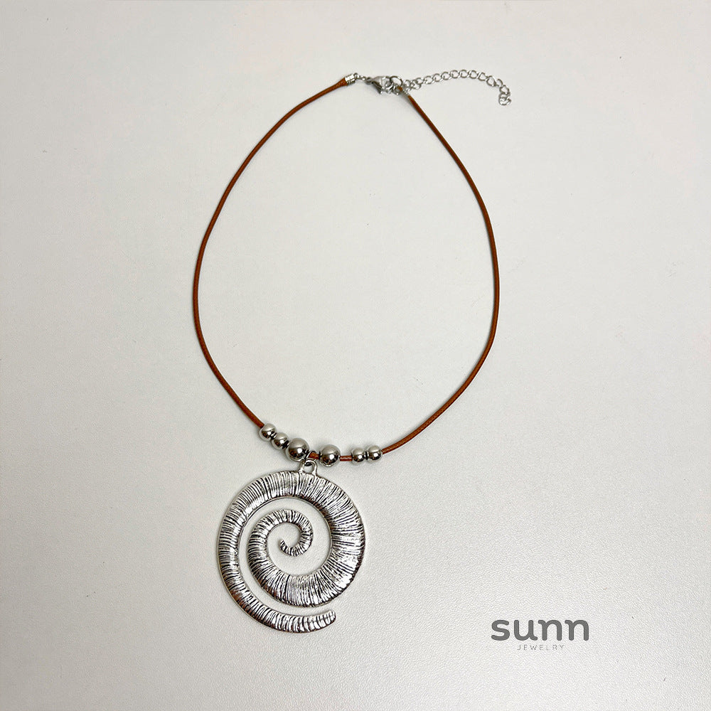 Shoshana Spiral Leather Necklace [A034FQQY]