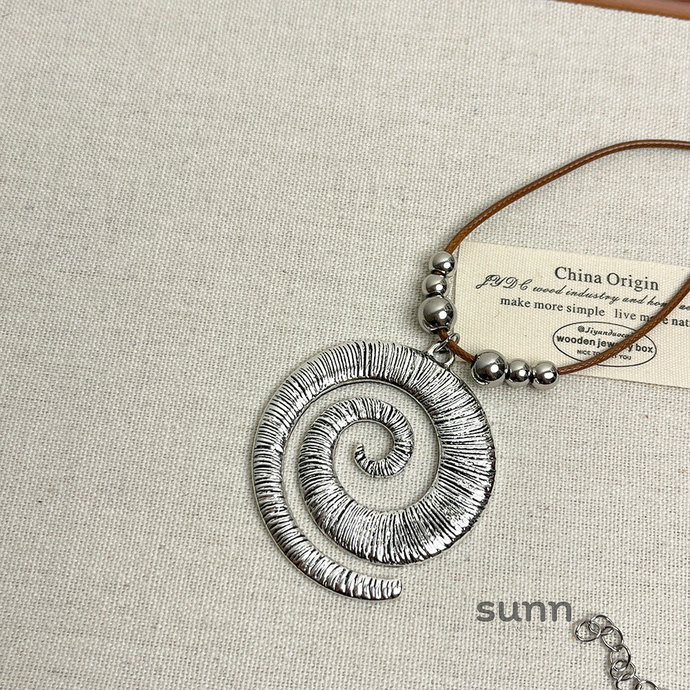 Shoshana Spiral Leather Necklace [J37C63GT]