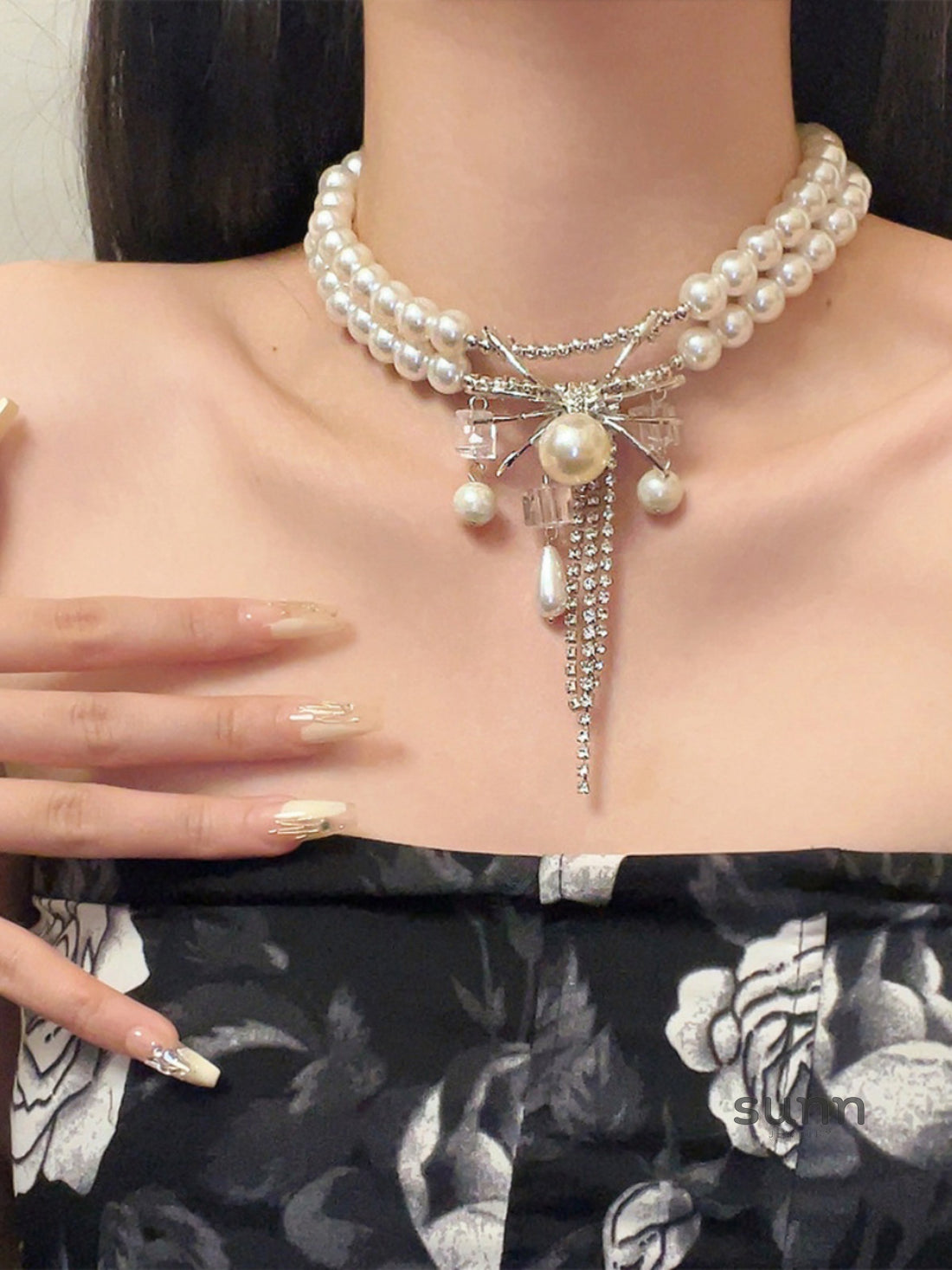 Shreya Spider Pearl Choker [YCA8MKRR]