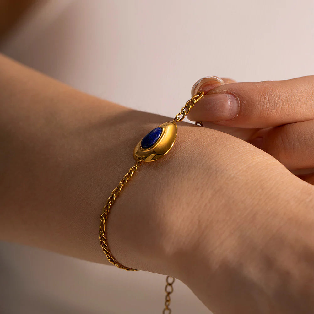 Shriya Lapis Necklace Bracelet Set
