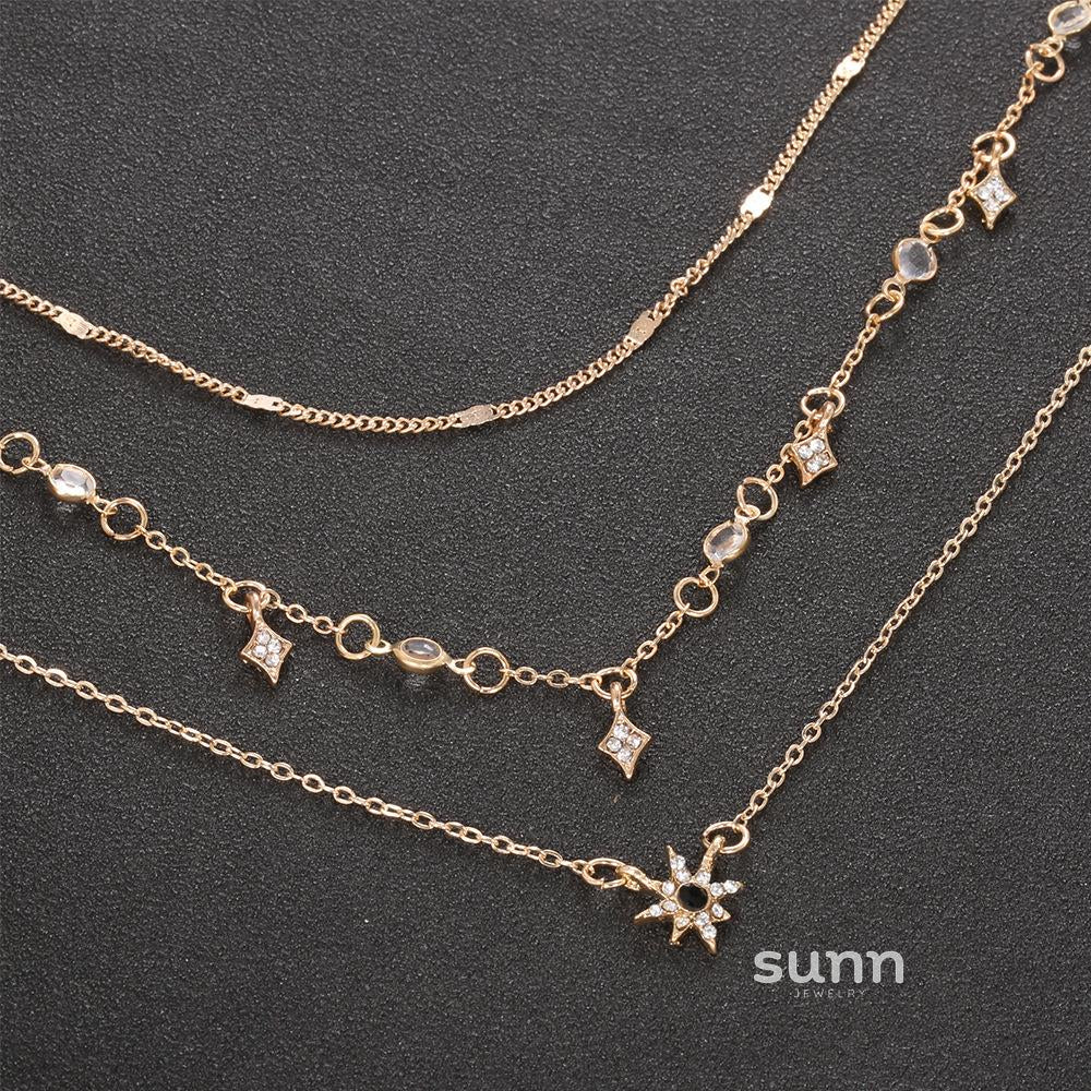 Siham Layered Star Charm Necklace