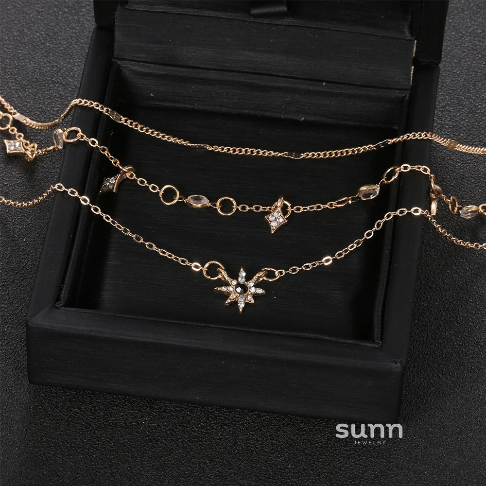 Siham Layered Star Charm Necklace