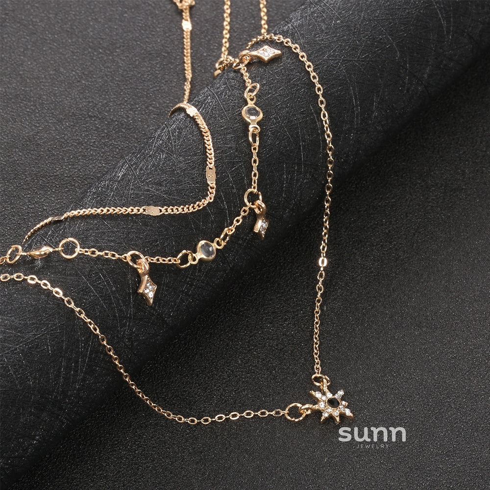 Siham Layered Star Charm Necklace