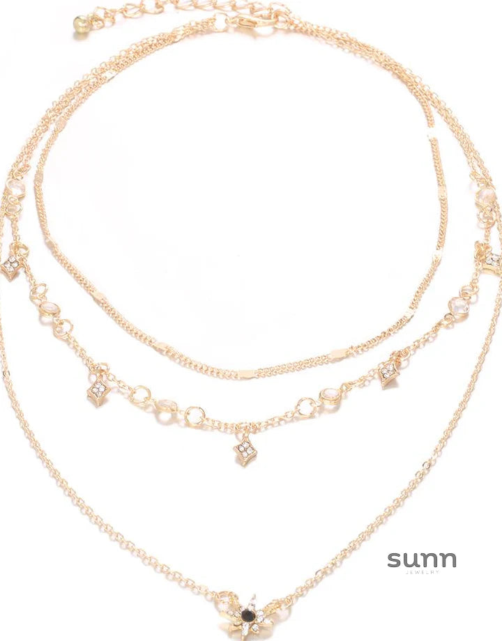 Siham Layered Star Charm Necklace