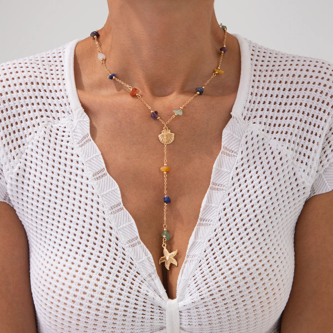 Siham Starfish Y Necklace