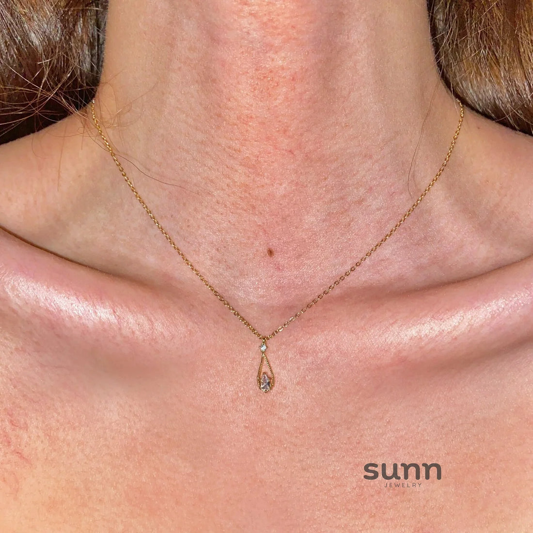 Silvia Mother-of-Pearl Teardrop Necklace