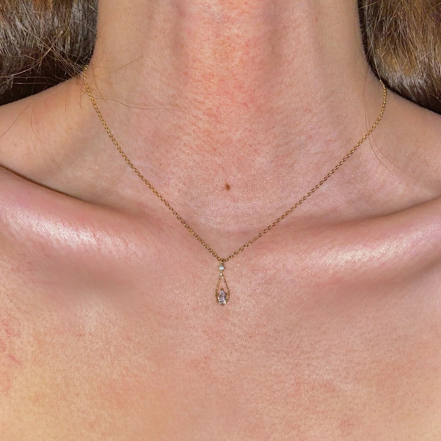 Silvia Mother-of-Pearl Teardrop Necklace