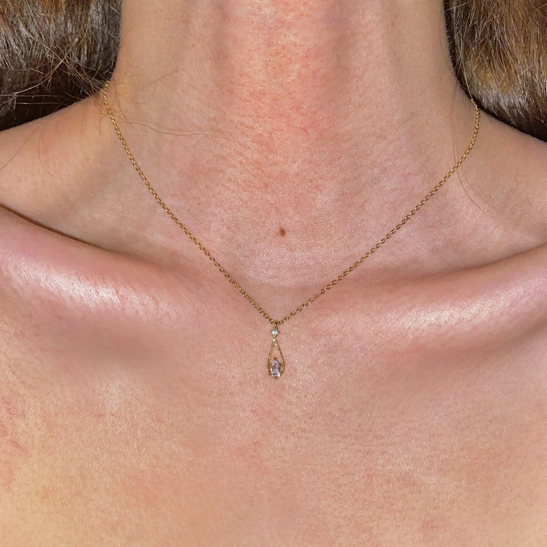 Silvia Mother-of-Pearl Teardrop Necklace