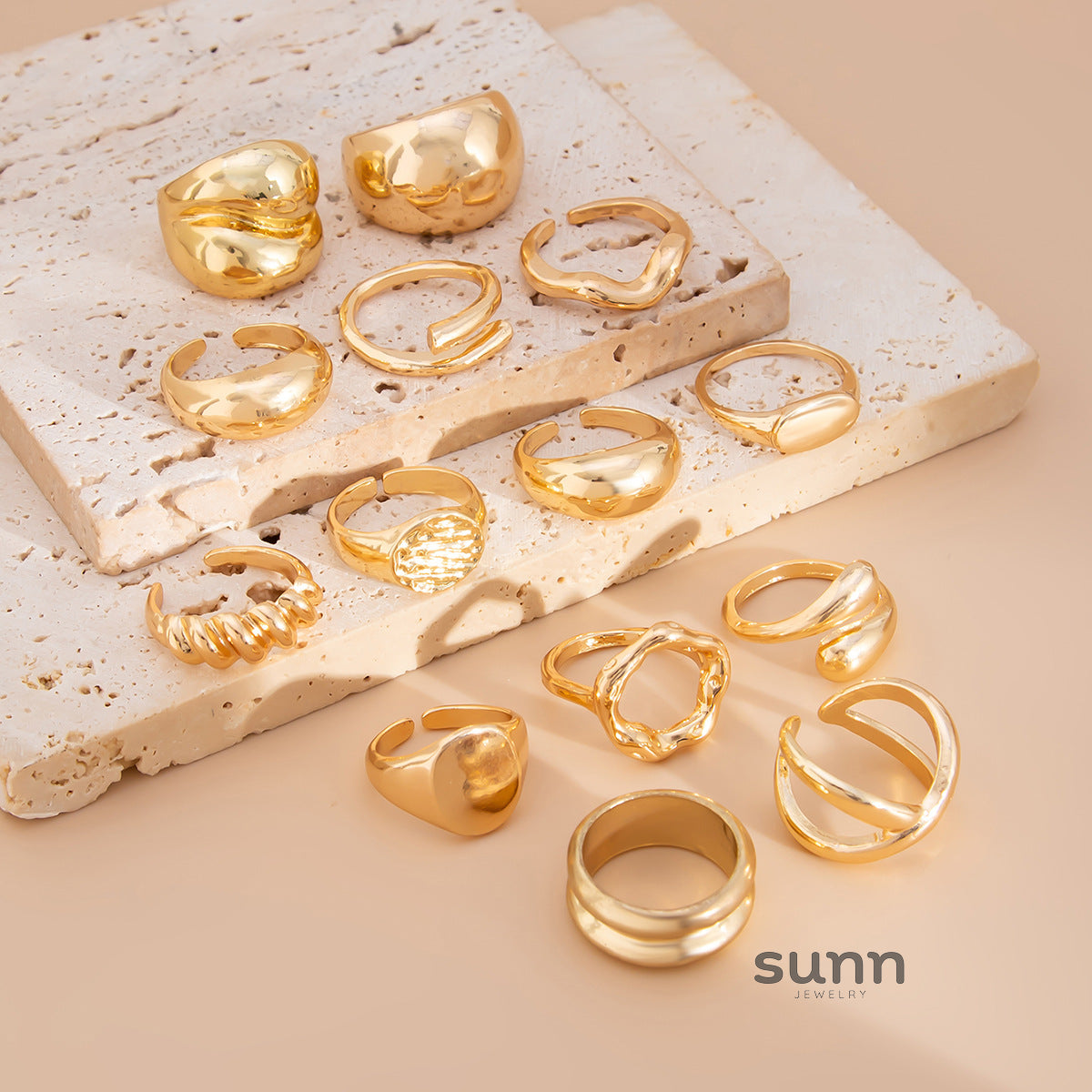 Siobhan Geometric Stack Ring [9HGOH1GK]
