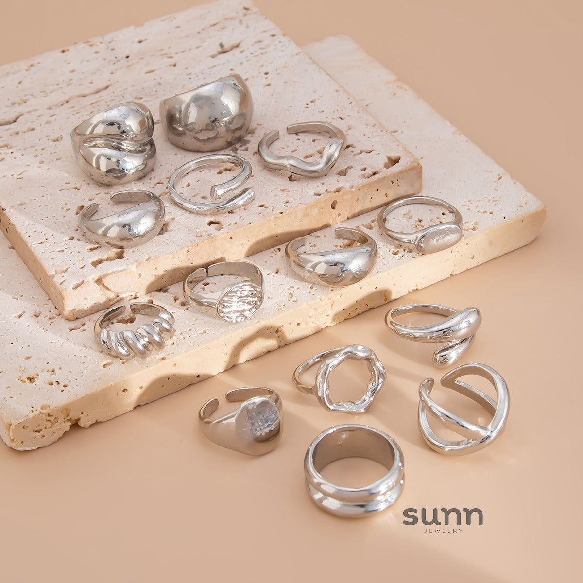 Siobhan Geometric Stack Ring [YKYW064U]