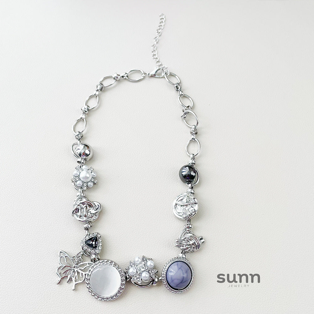 Sitara Butterfly Cat's Eye Choker [U4Q0XCMI]