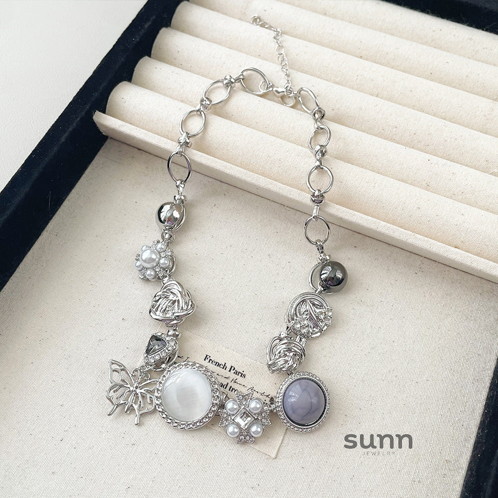 Sitara Butterfly Cat's Eye Choker [LPI363MC]