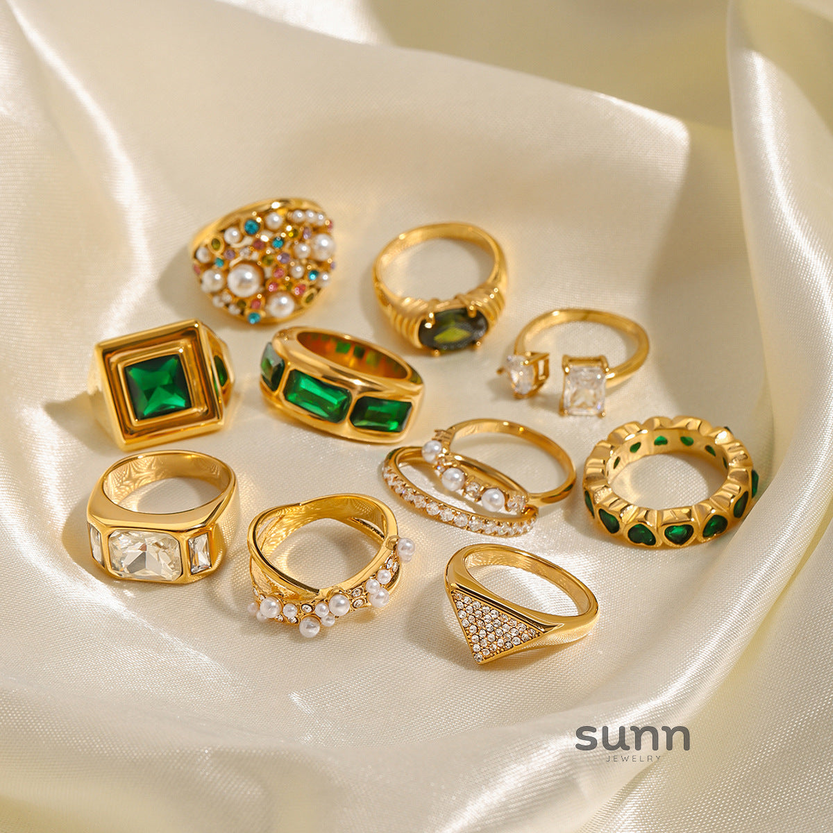 Siyona Elegant Pearl Zircon Rings [HOHYT3H0]