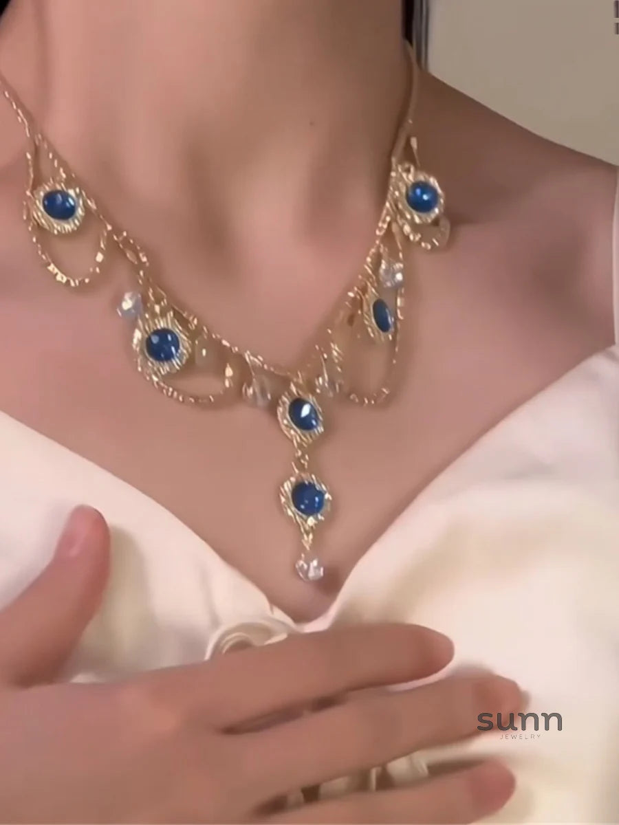 Skarlett Shimmering Blue Zircon Necklace