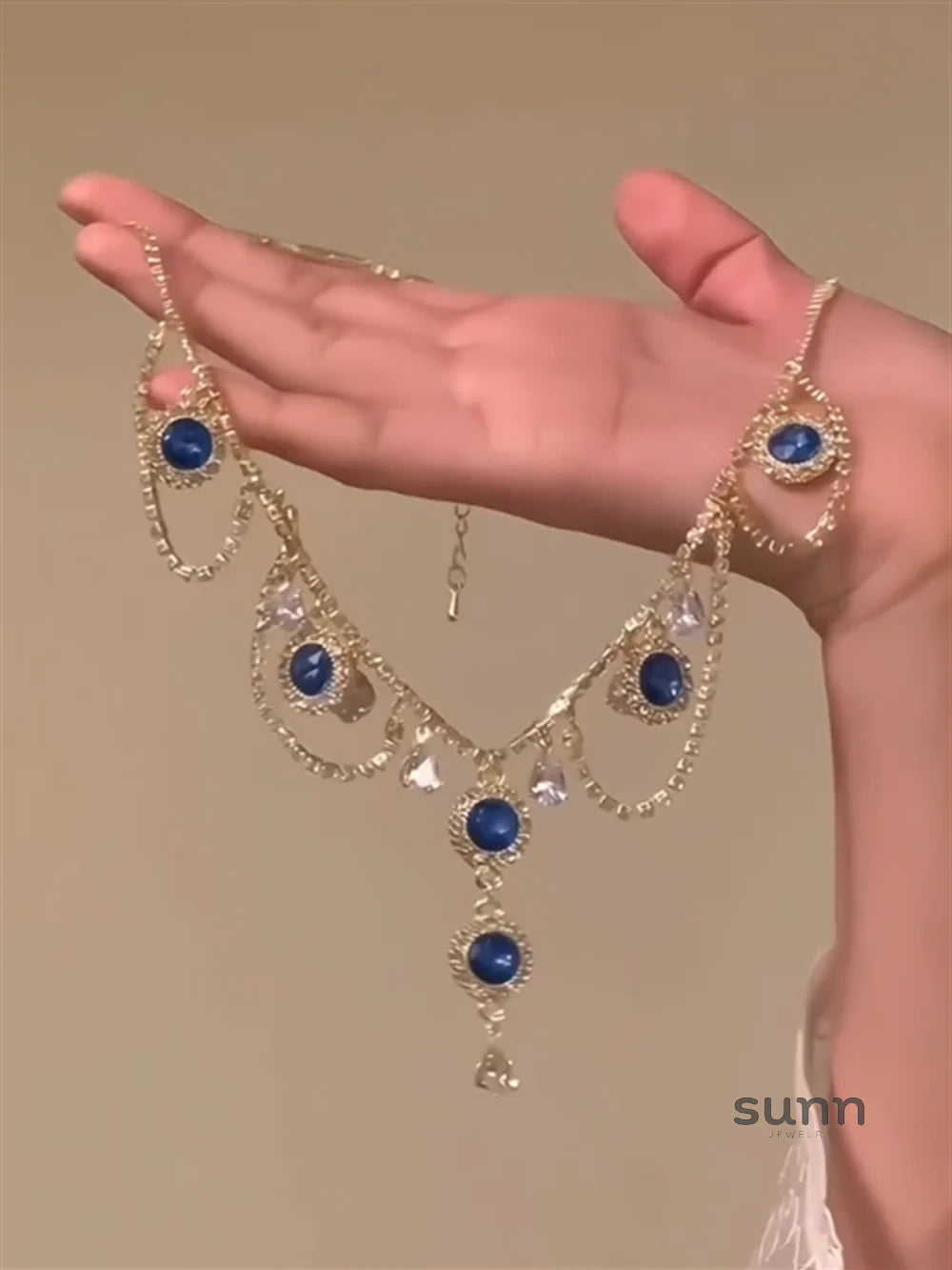 Skarlett Shimmering Blue Zircon Necklace