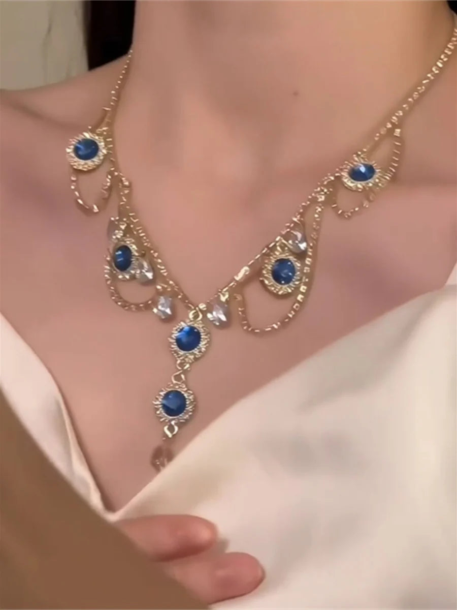 Skarlett Shimmering Blue Zircon Necklace