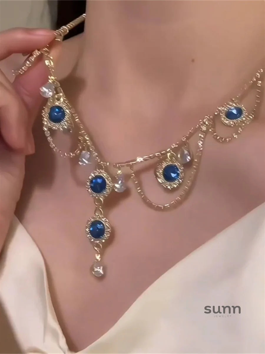 Skarlett Shimmering Blue Zircon Necklace