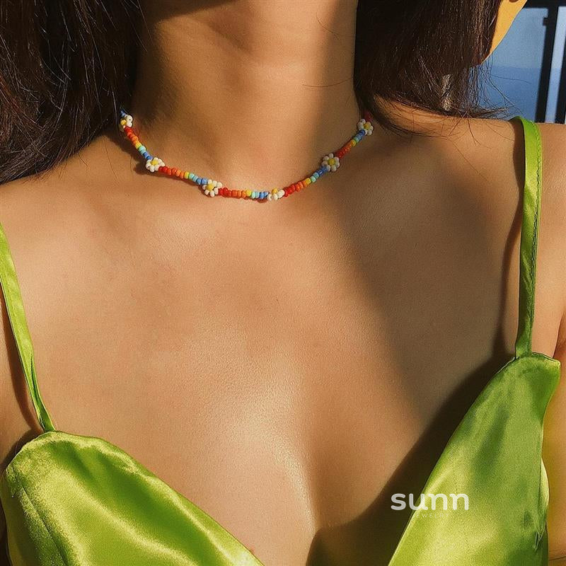 Skyla Floral Beaded Necklace