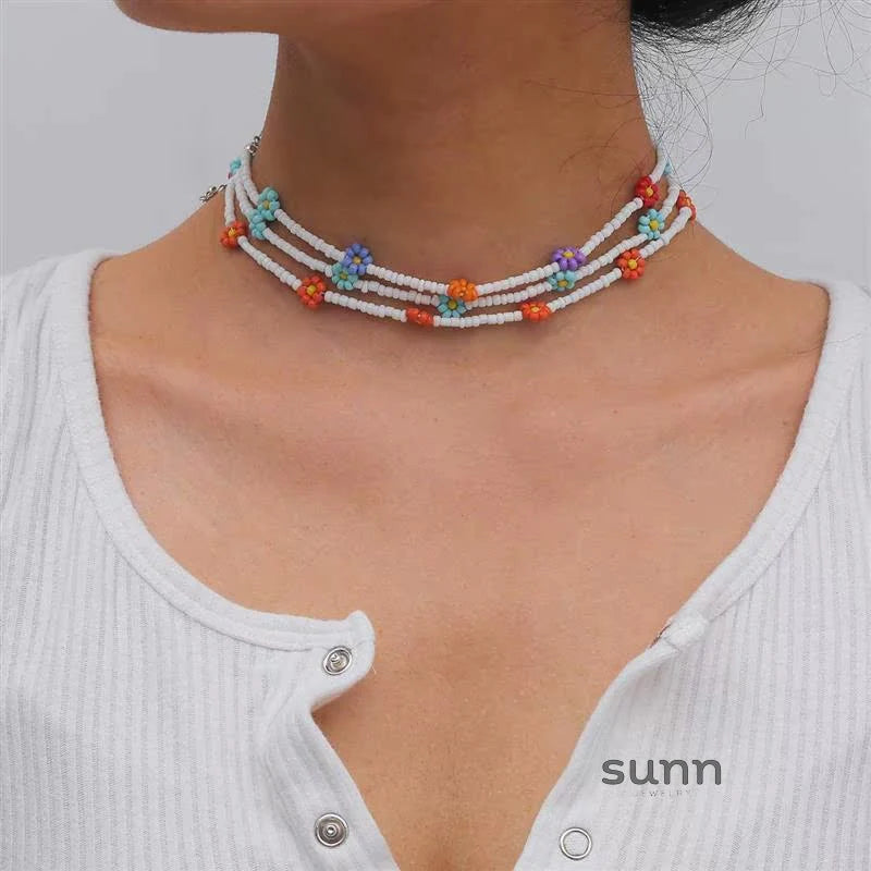 Skyla Floral Beaded Necklace