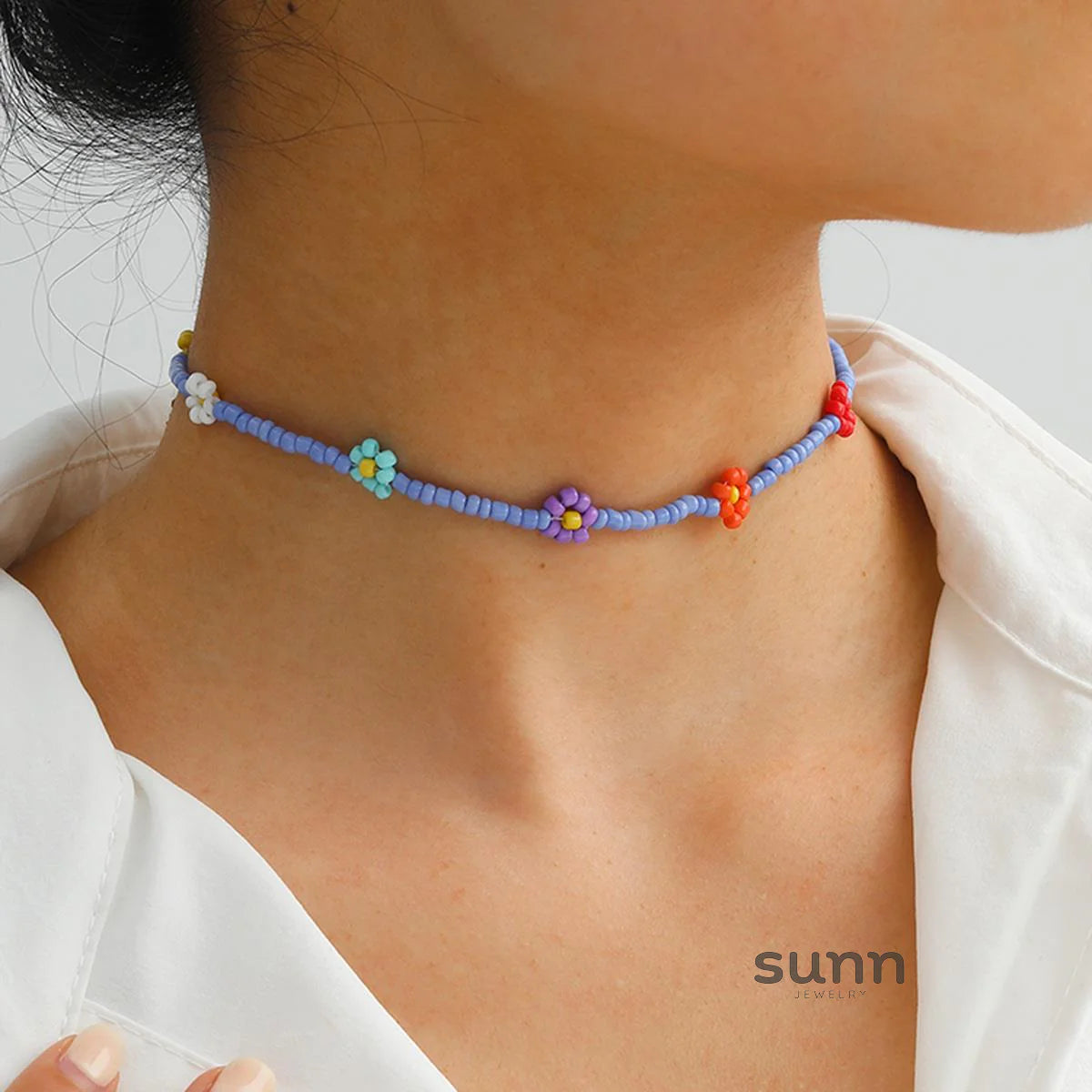 Skyla Floral Beaded Necklace
