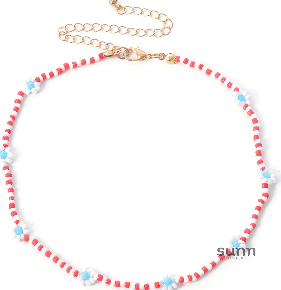 Skyla Floral Beaded Necklace