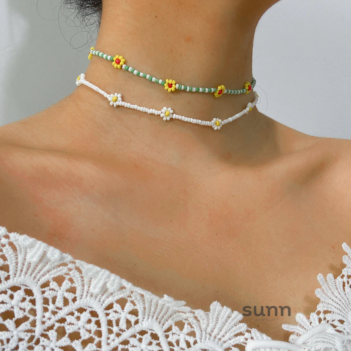 Skyla Floral Beaded Necklace
