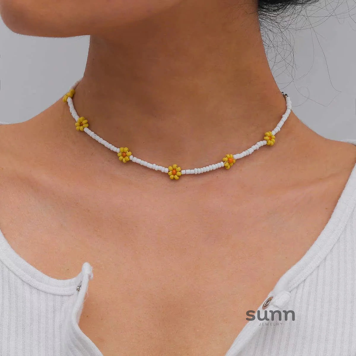 Skyla Floral Beaded Necklace