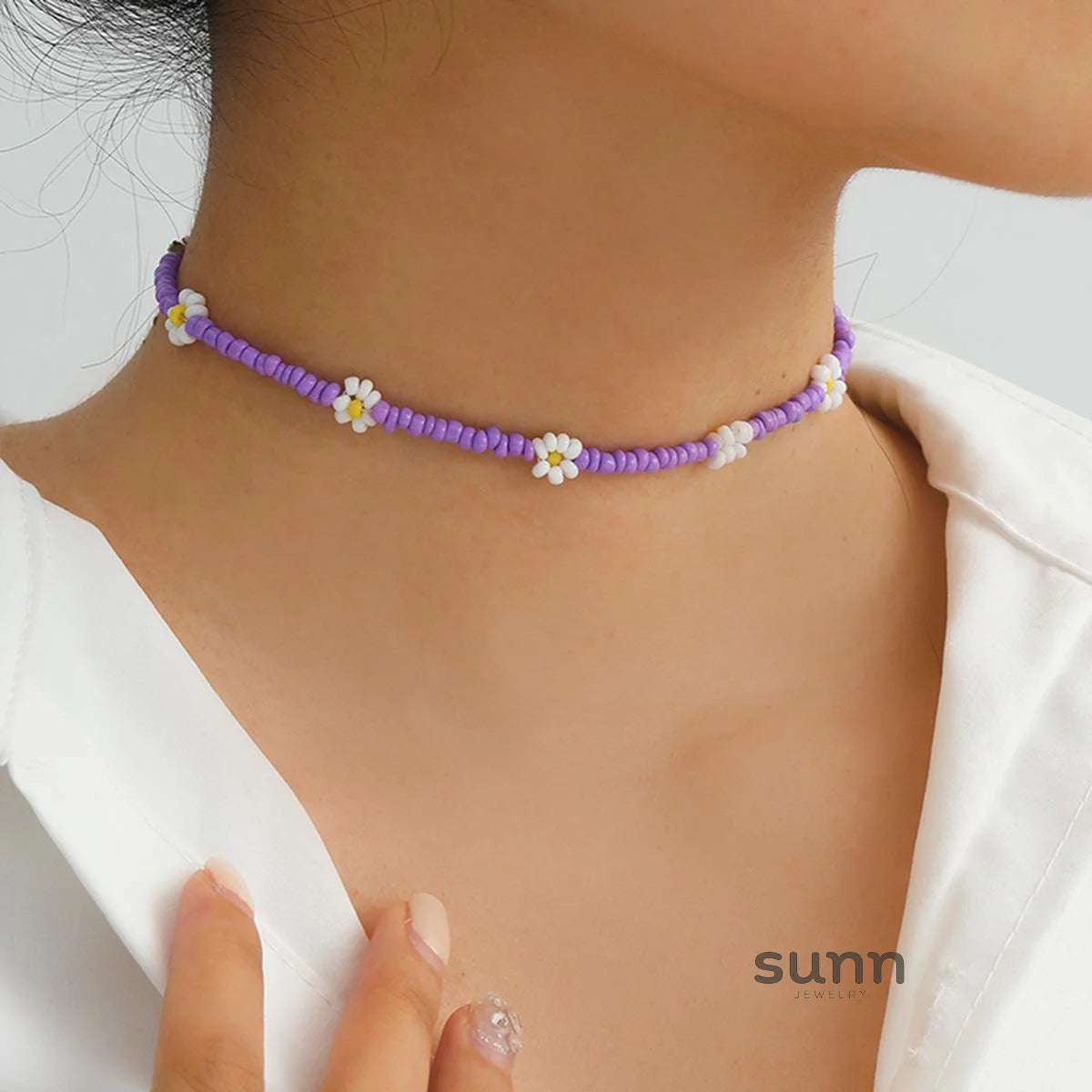 Skyla Floral Beaded Necklace