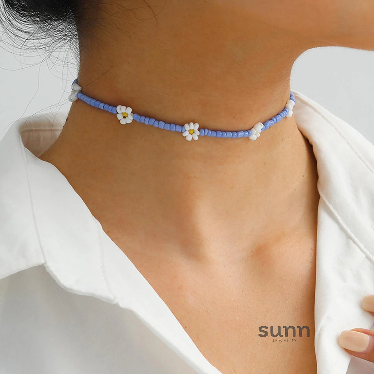 Skyla Floral Beaded Necklace