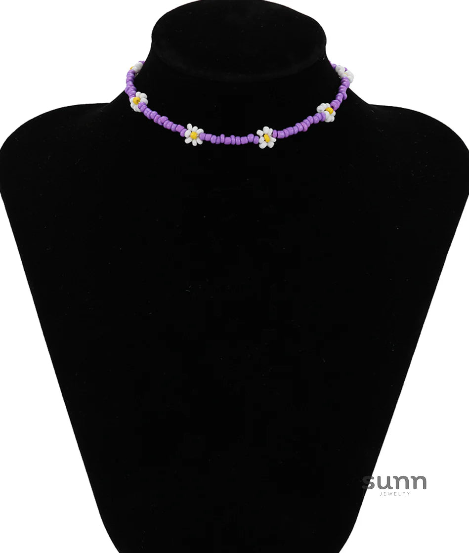 Skyla Floral Beaded Necklace